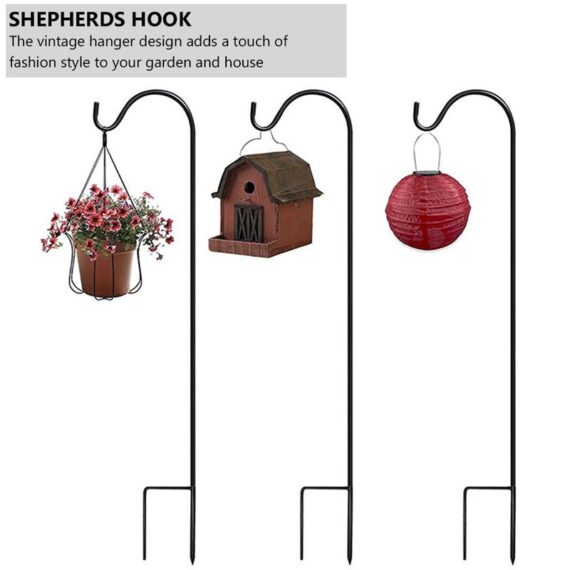 Plant Hanger Shepherd Hook Outdoor (Black) – Karen's Caddy